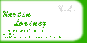 martin lorincz business card